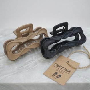 Hair clip ( Color- Camel Cream & Black)
